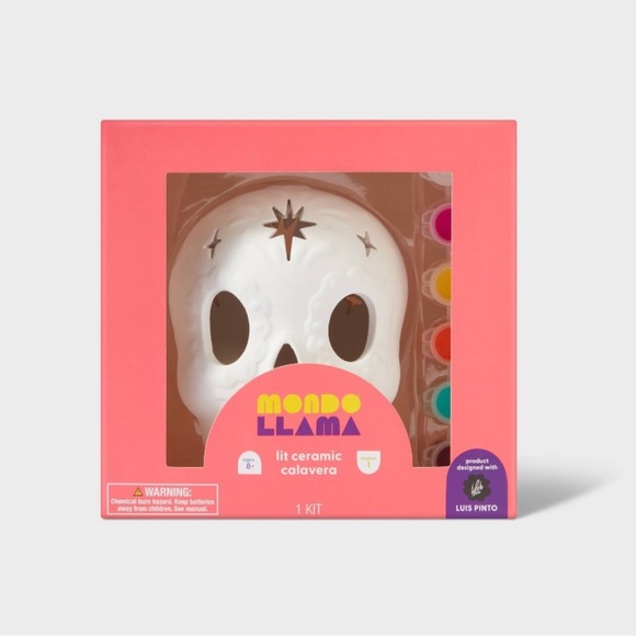 Target Mondo Llama x Luis Pinto light up paint yourself ceramic calavera skull - Picture 3 of 10